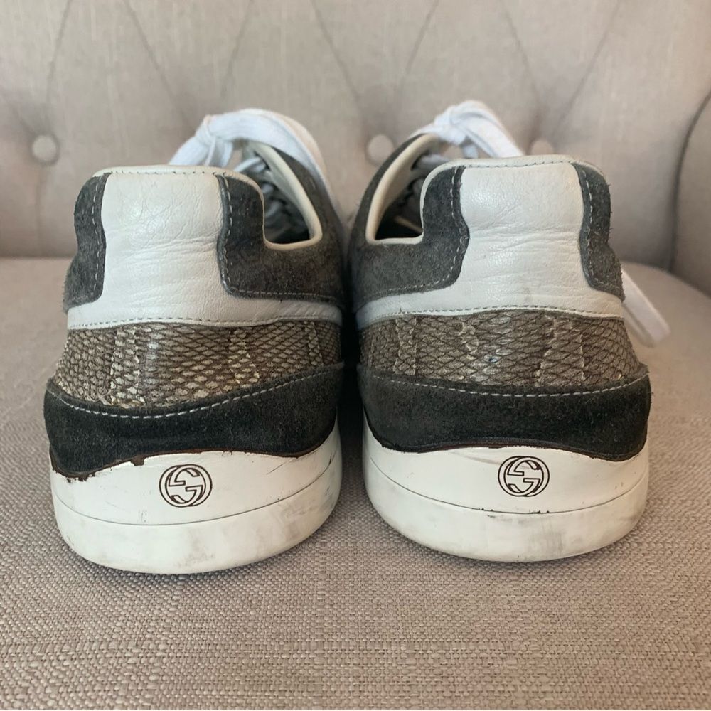 Gucci Python Snake Skin And Suede Low Top Trainner Sneakers Size 9.5 - Picture 5 of 10